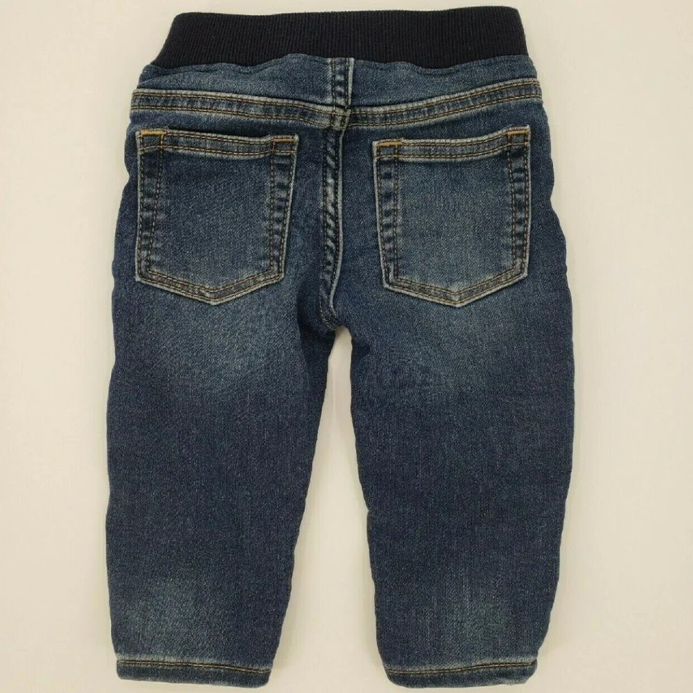 Gap Jeans My 1st Easy Slim Stretch Denim Size 3-6mo Elastic Rib Knit Waistband